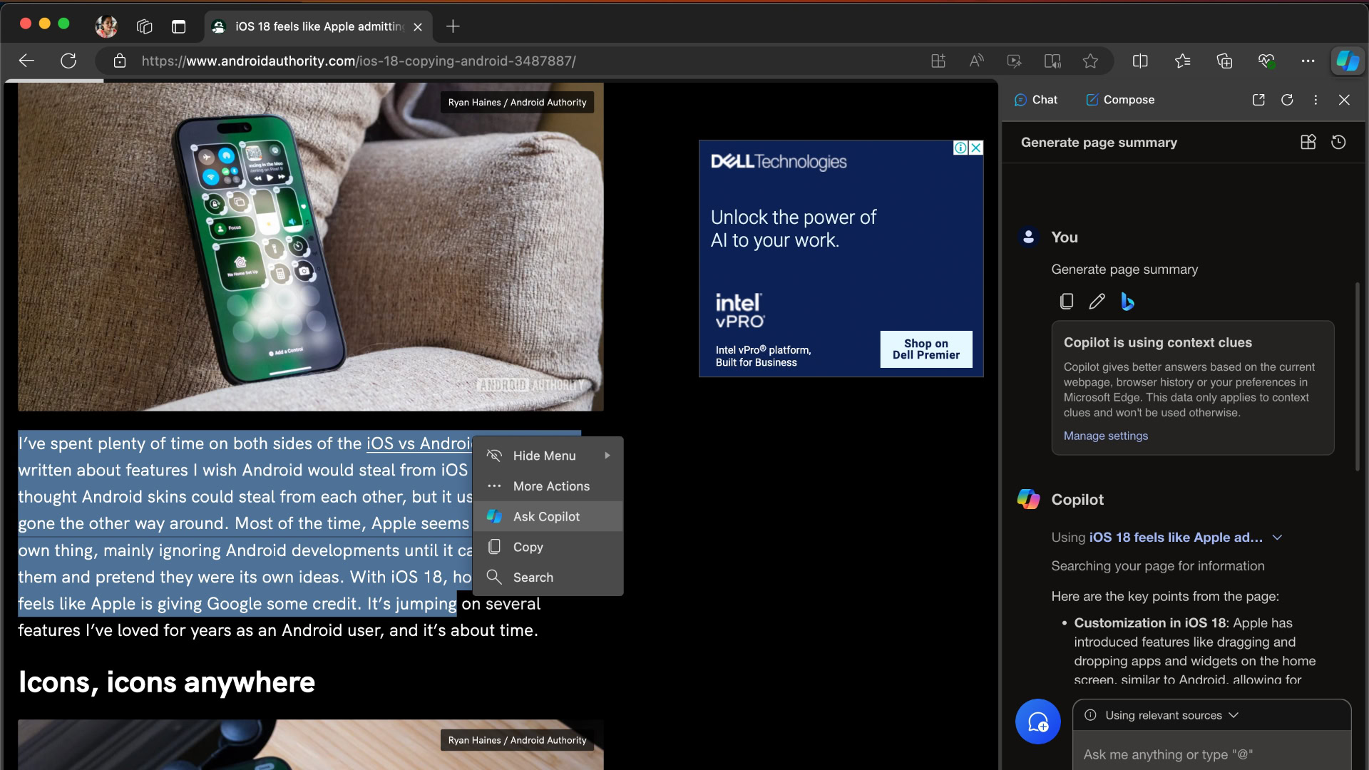 Pregúntele al copiloto Microsoft Edge