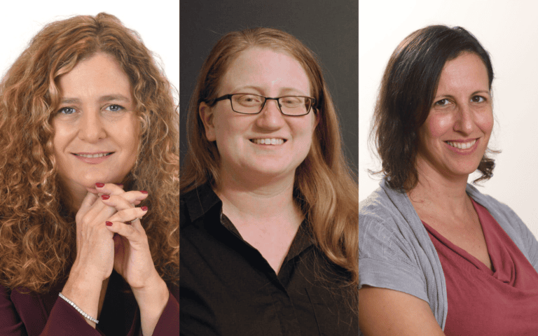 Desde la izquierda, Gal Oestreicher-Singer, Shir Etgar, Inbal Yahav Shenberger. Fotos de Israel Hadari, Chen Galili