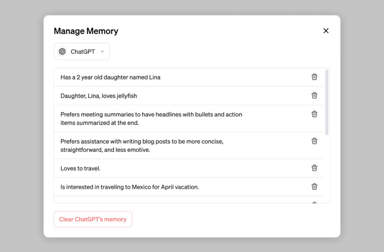 ChatGPT Memory Feature