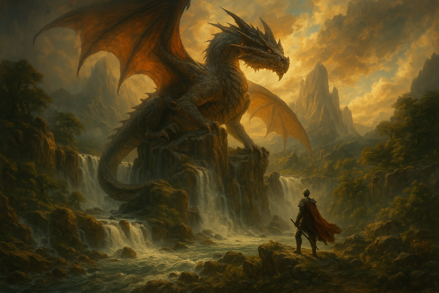 Imagen de chatgpt de un dragón de fantasía.