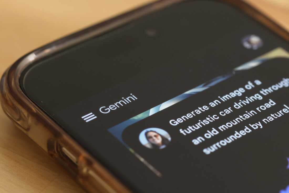 In this photo illustration, Gemini AI is seen on a phone on March 18, 2024 in New York City. The integration of search and Google’s Gemini, the company’s AI chatbot, is a big focus of the Justice Department proposed remedies.