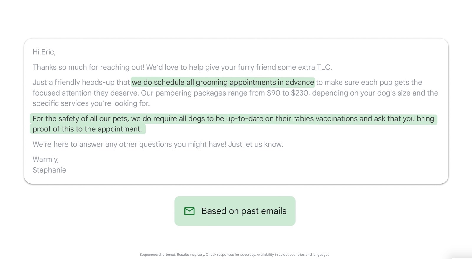 GEMINI: Personalización por correo electrónico de Gmail basada en el historial de correo electrónico.